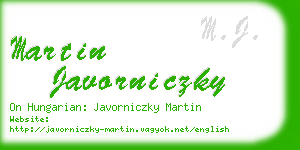 martin javorniczky business card